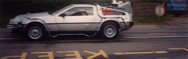Back to the future Delorean on the road